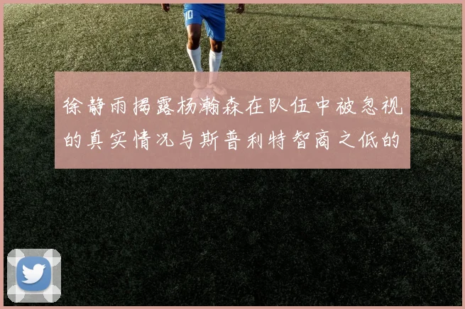 徐静雨揭露杨瀚森在队伍中被忽视的真实情况与斯普利特智商之低的尴尬真相